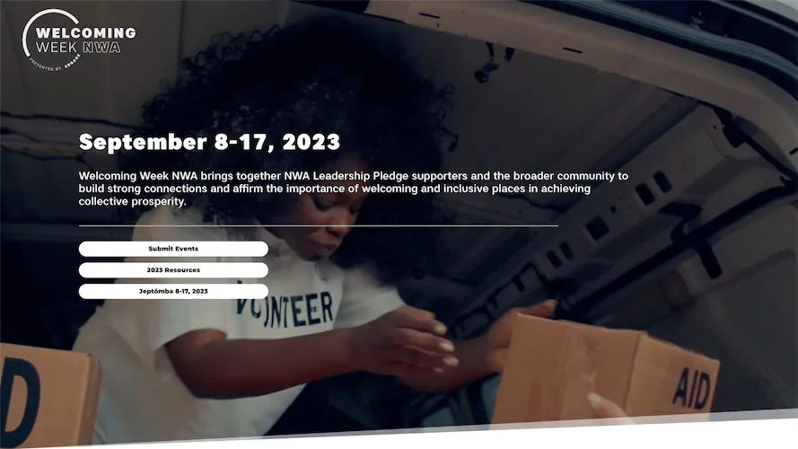 Welcoming week nwa website hero screenshot