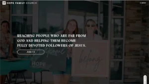 hope family church website hero screenshot